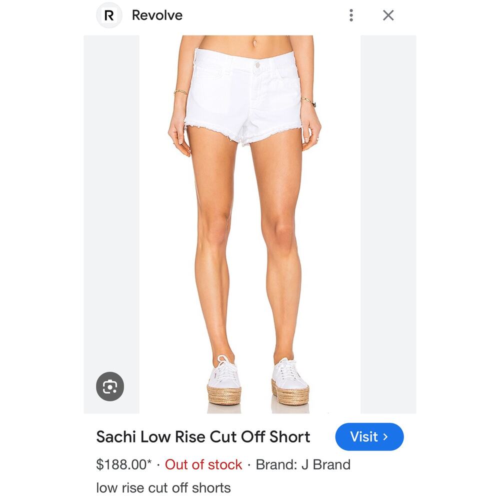 J‎ Brand - Sachi Low Rise Cut Off Short in White, size 28